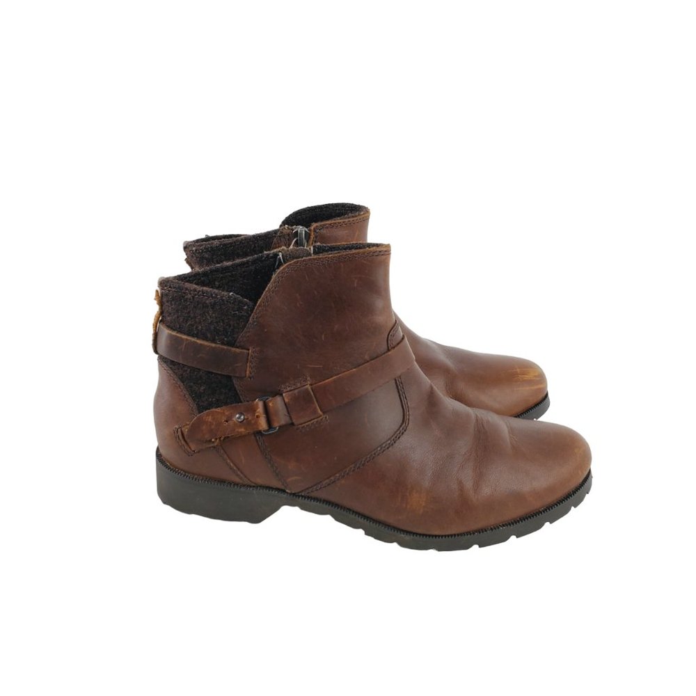 Teva Women's Brown De La Vina Mosaic 1008660 Leather Zip Ankle Bootie Size US 8